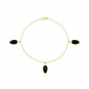 18K Real Gold Black Droplet Bracelet
