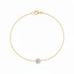 18K Real Gold Single White Zircon Stone Bracelet