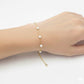18K Real Gold Pearl And Gold Ball Bracelet