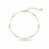 18K Real Gold Pearl And Gold Ball Bracelet