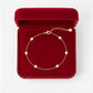 18K Real Gold Pearl And Gold Ball Bracelet