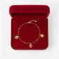 18K Real Gold Evil Eye With Gold Balls Bracelet