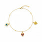 18K Real Gold Evil Eye With Gold Balls Bracelet