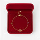 18K Real Gold Lotus Flower With Zircon Stone Bracelet