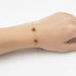18K Real Gold Lotus Flower With Zircon Stone Bracelet