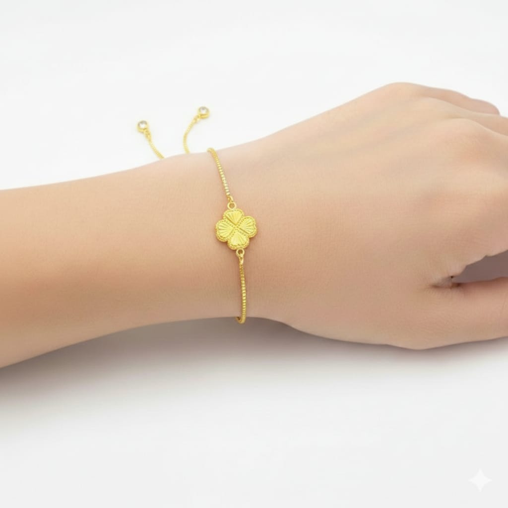 18K Gold Pendant with Plated Chain Bracelet (No:5)