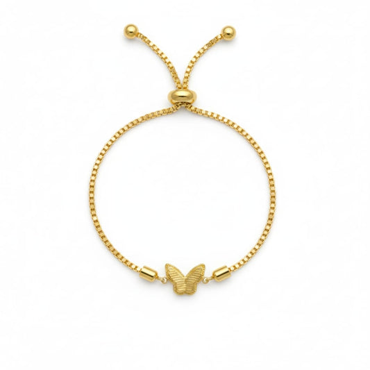 18k Gold butterfly pendant with gold platted chain