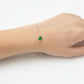 18K Real Gold Single Green Zircon Stone Bracelet