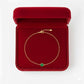 18K Real Gold Single Green Zircon Stone Bracelet