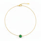 18K Real Gold Single Green Zircon Stone Bracelet