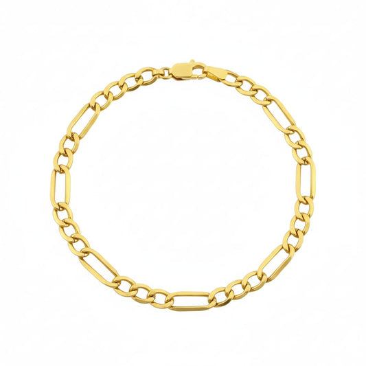 18K Real Gold Figaro Bracelet