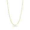 Gold chain necklace on a white background