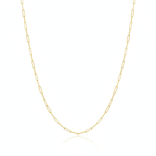 18K Real Gold Laser Paper Clip Chain