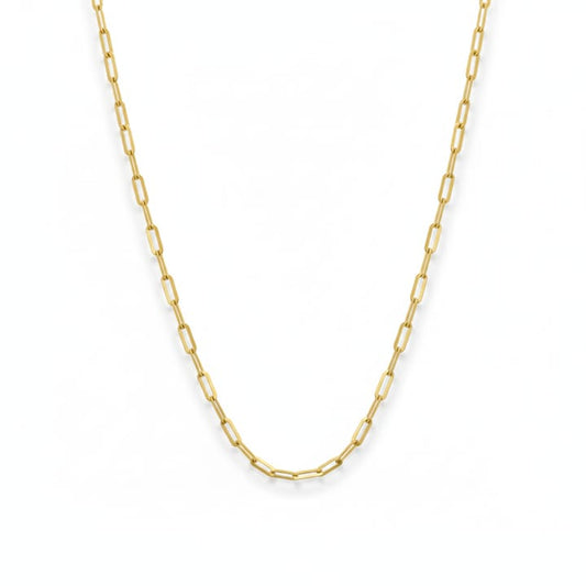 18K Real Gold Paper Clip Chain 2