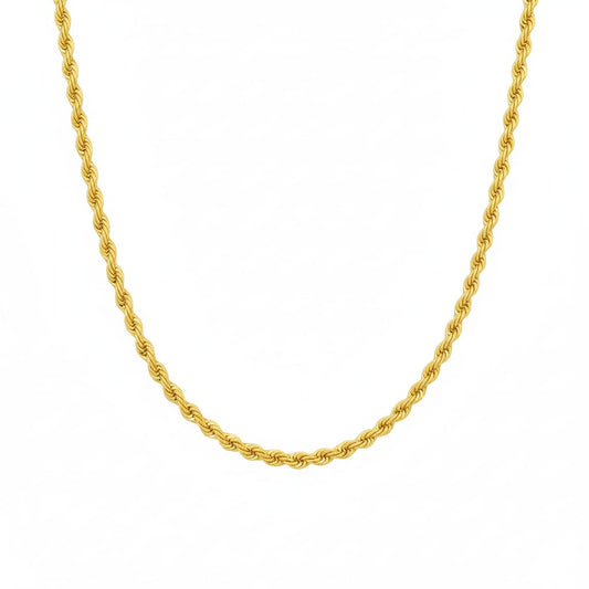 18K Real Gold Rope Chain 1
