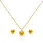 18k Gold Heart Stripe Set