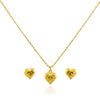18k Gold Heart Stripe Set