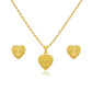 18k Gold Heart Lines Jewelry Set