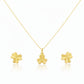 18K Real Gold Love Knot Necklace And Earring Set