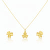 18K Real Gold Love Knot Necklace And Earring Set
