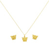 18K Real Gold Butterfly Necklace And Earring Set