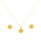 18K Real Gold Button Necklace And Earring Set