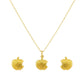 18K Real Gold Apple Necklace And Earring Set