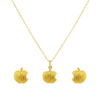 18K Real Gold Apple Necklace And Earring Set