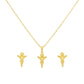 18K Real Gold Jesus Necklace And Earring Set