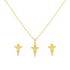 18K Real Gold Jesus Necklace And Earring Set