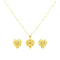 18K Real Gold IND Heart Necklace And Earring Set
