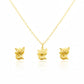 18K Real Gold Kitty Necklace And Earring Set