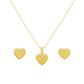 18K Real Gold Plain Cut Necklace And Earring Set