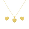 18K Real Gold Plain Cut Necklace And Earring Set