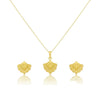 18K Real Gold Peacock Necklace And Earring Set