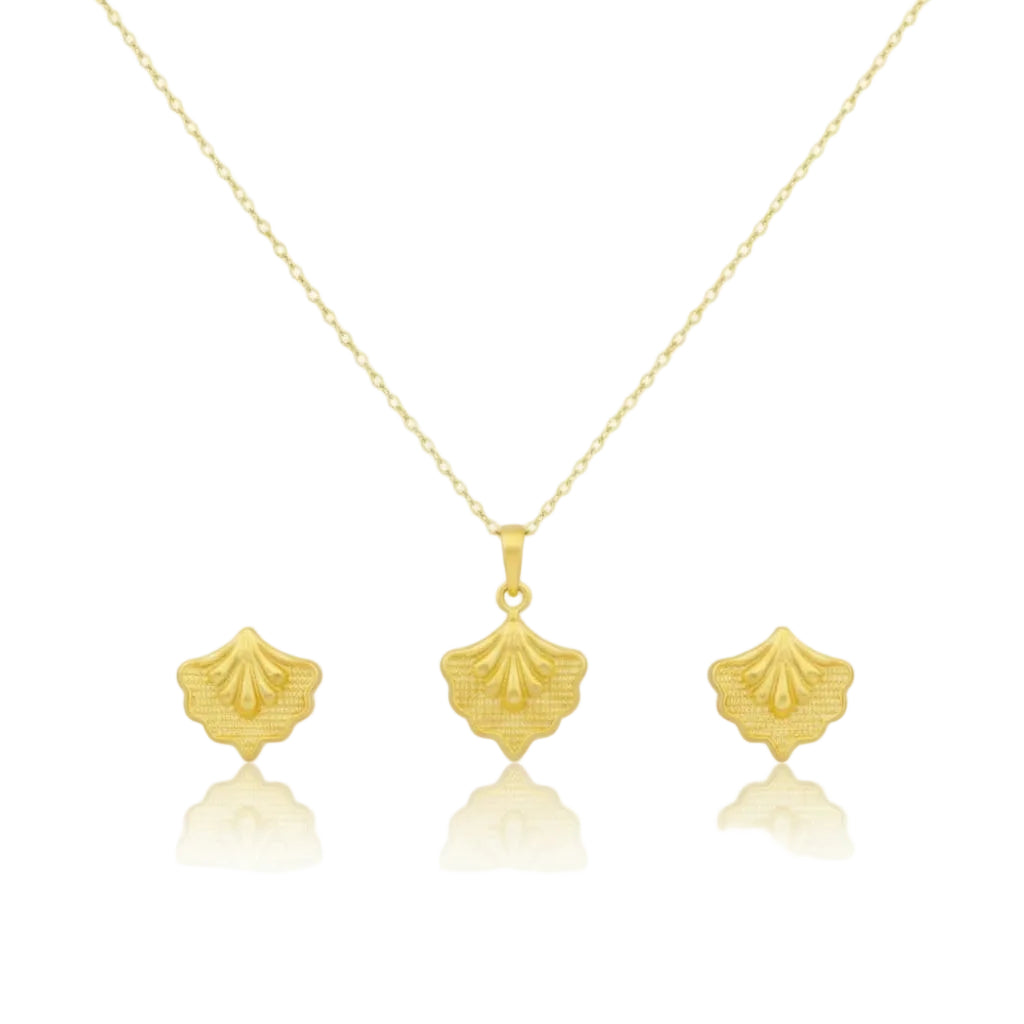 18K Real Gold Peacock Necklace And Earring Set