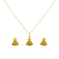 18K Real Gold Ribbon Necklace And Earring Set