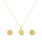 18K Real Gold Rose Flower Necklace And Earring Set