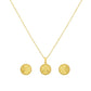 18K Real Gold Round Cut Necklace And Earring Set