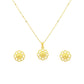 18K Real Gold Spot Flower Necklace And Earring Set