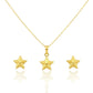18K Real Gold Super Star Necklace And Earring Set