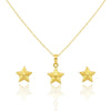 18K Real Gold Super Star Necklace And Earring Set