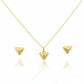 18K Real Gold Triangle Necklace And Earring Set