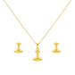 18K Real Gold Tif Necklace And Earring Set