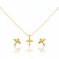 18k Gold Airplane Jewelry Set