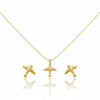 18k Gold Airplane Jewelry Set