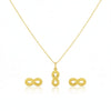 18k Gold infinity dot Jewelry Set