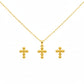 18k Gold Bubble Cross Jewelry Set
