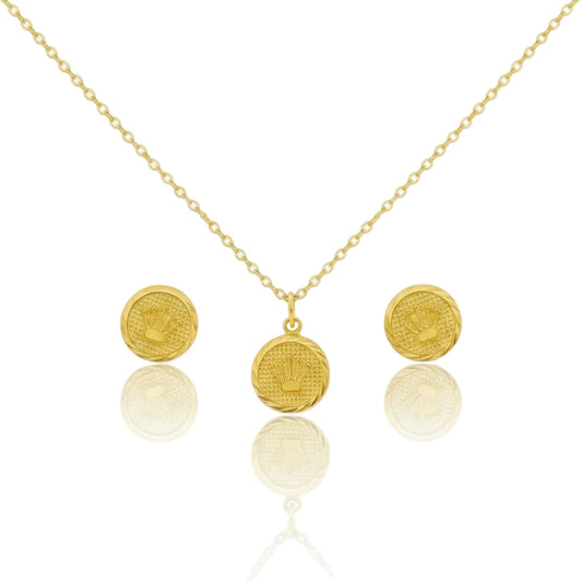18k Gold Crown Jewelry Set