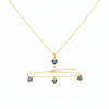 18K Real Gold Evil Eye Heart Design Necklace And Bracelet